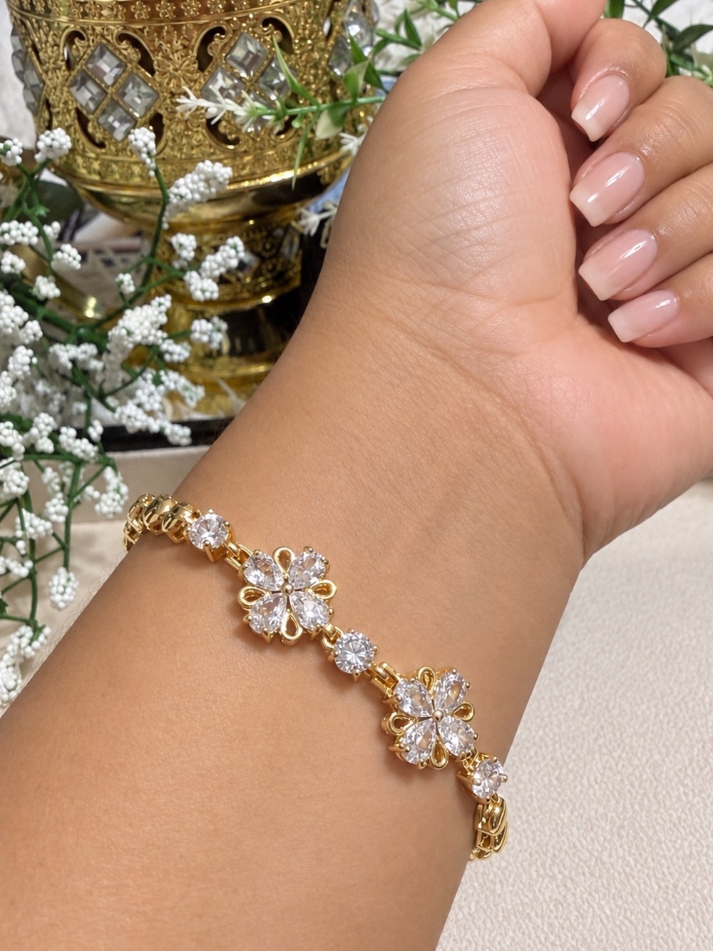 AAA+CZ gold plated bracelet